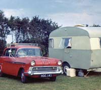 Colour photo of the F-Type and caravan