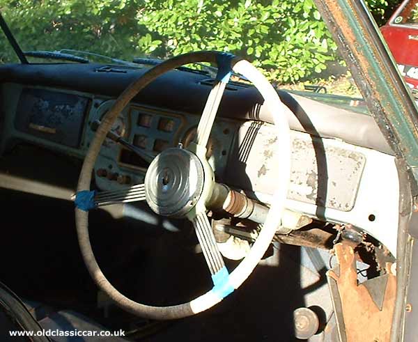 Steering wheel still fitted to the car