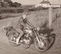 Brian's wife sat on the 1958 Norton