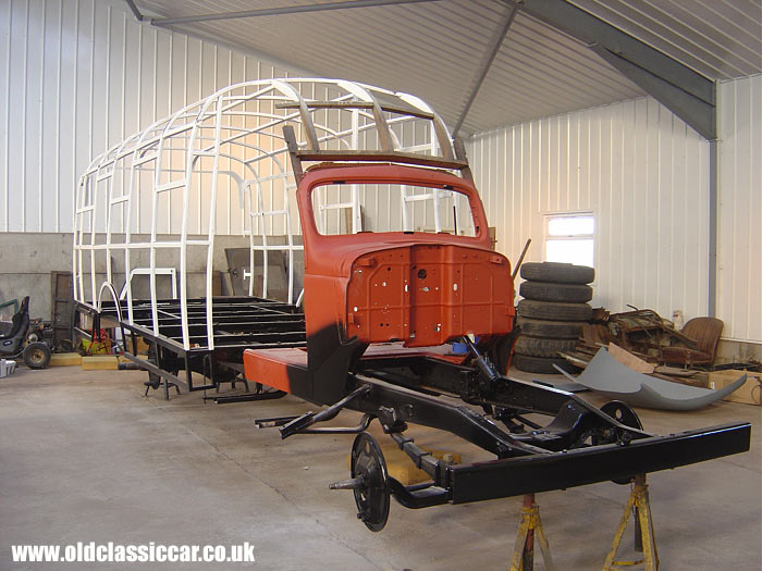 Axles are re-fitted to the truck chassis