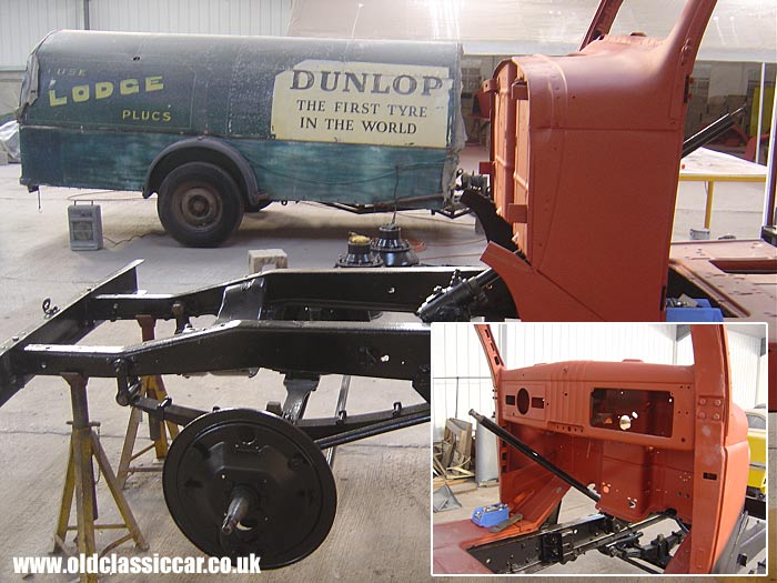 Front axle and steering column