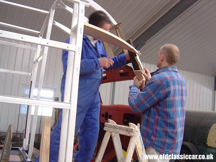 Trial fit of the wooden sections