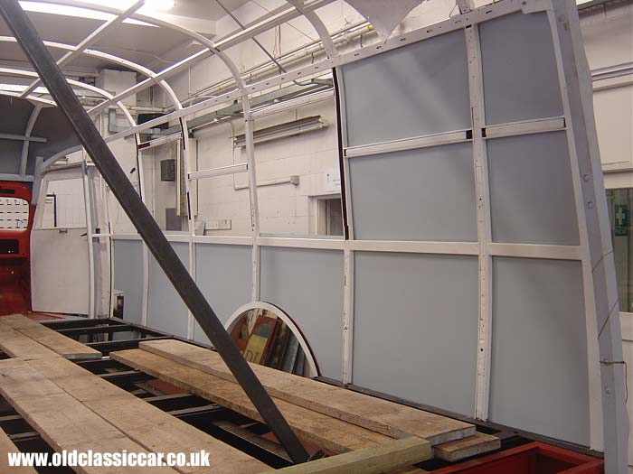 Inside view of the first panels to go on