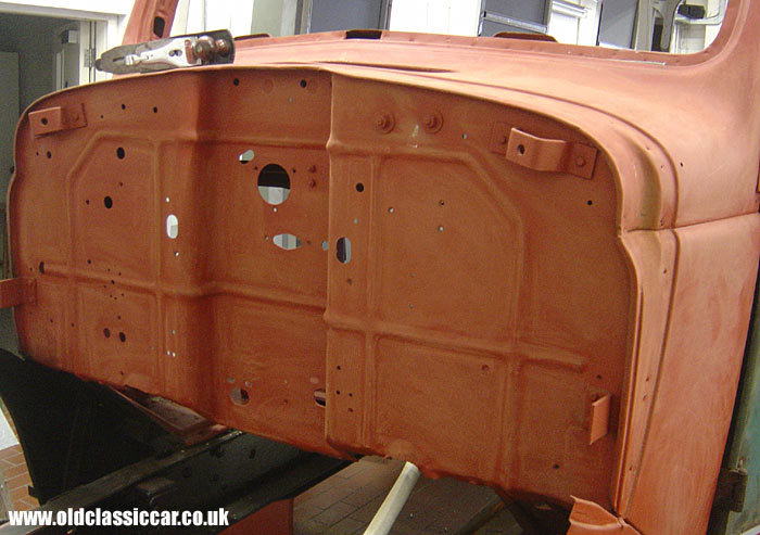 The lorry's engine bulkhead