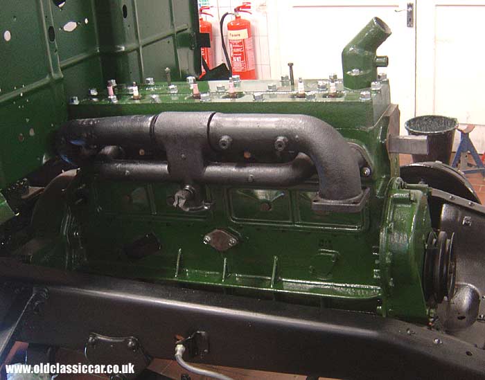 Engine bolted into the chassis