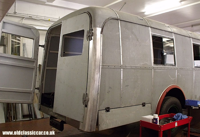 Rear window frames are now fitted