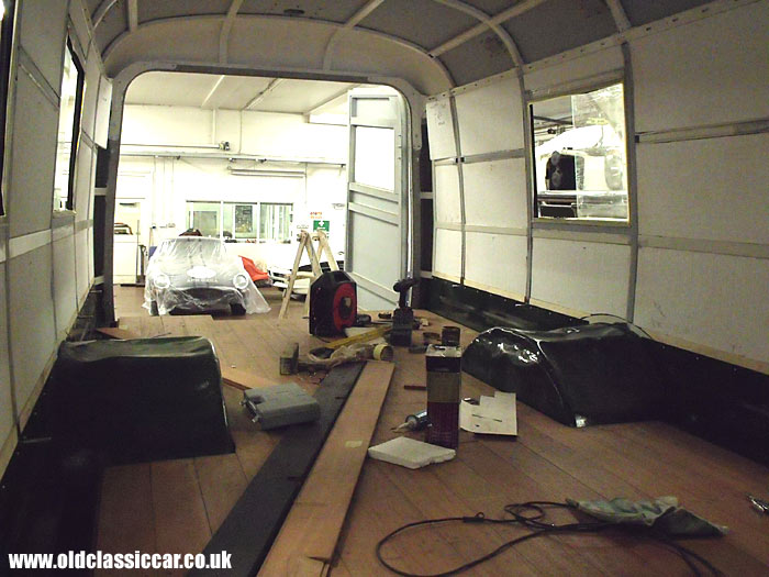 Lining the rear coachwork