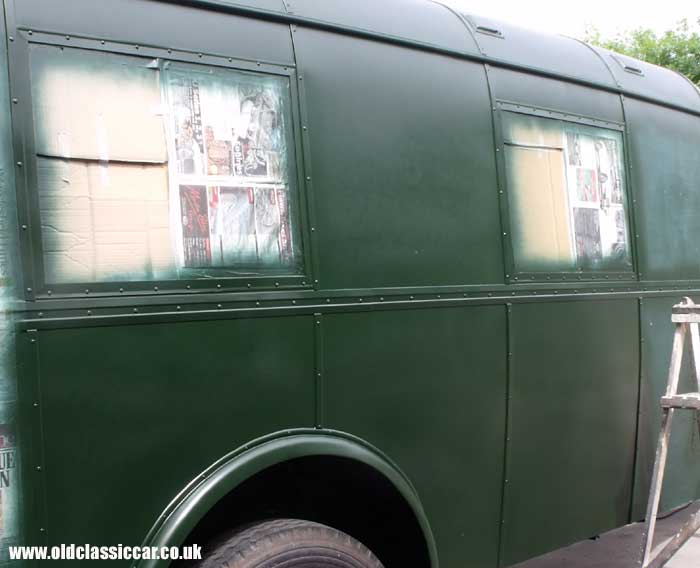 The truck's sides are painted