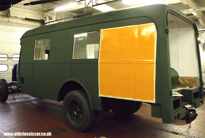 Preparing to signwrite the lorry