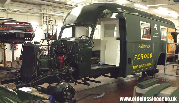 Mid-way through the painting of the lorry