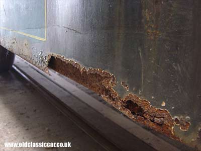Badly corroded lower edges