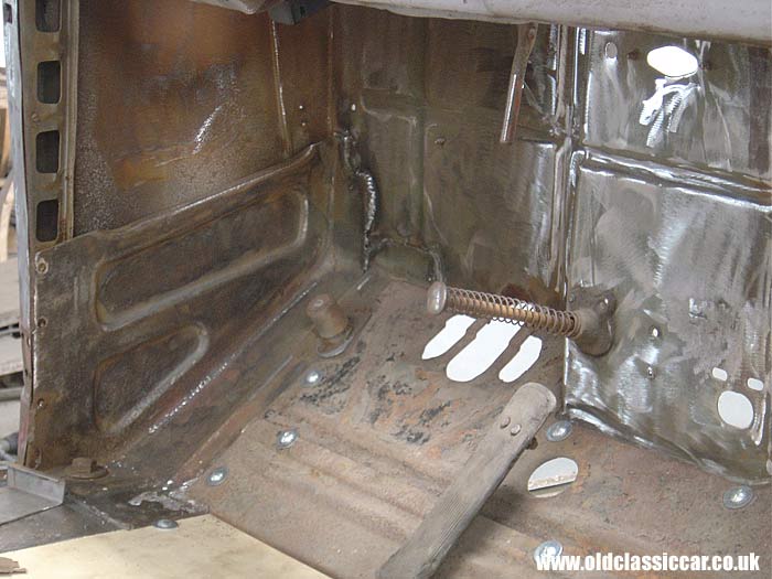 Welding in the footwell area