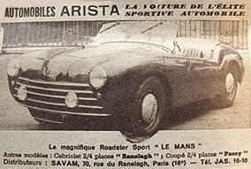 Arista sports car