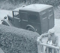 Delivering milk in an old Austin van