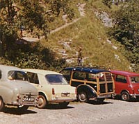 An A35 in a car park