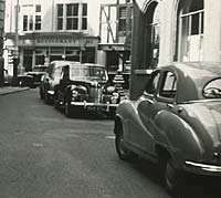 An A40 saloon car parked in London