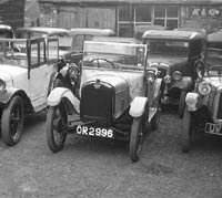 Another view of the Austin 7s at Ray Walker's garage
