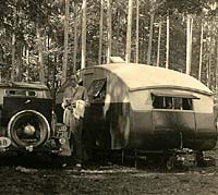 Front view of the caravan in Germany