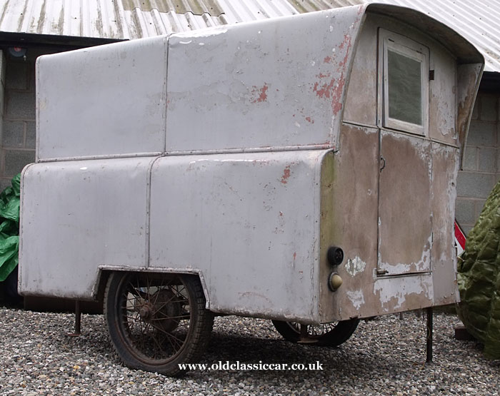 Rear 3/4 view of the caravan