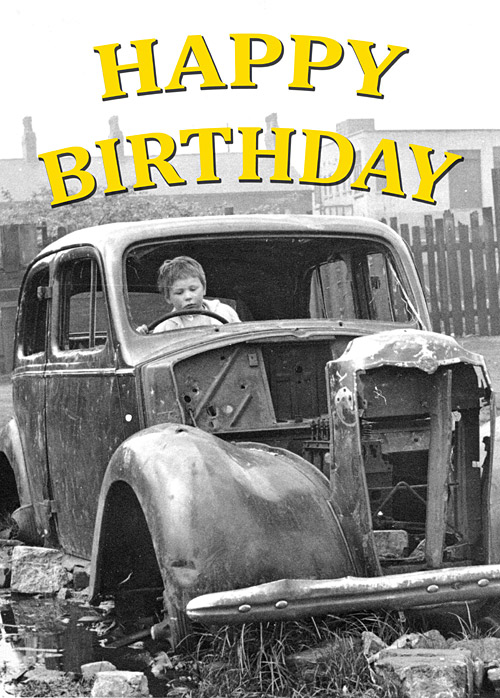 Scrap car birthday card