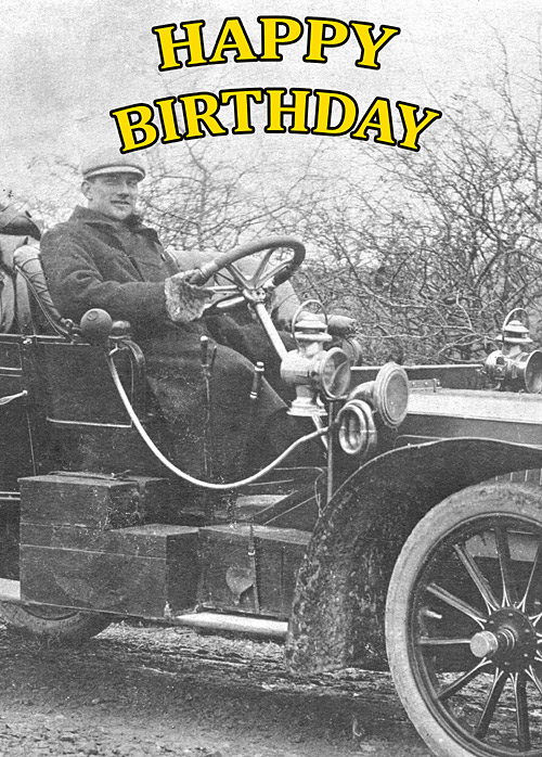 Veteran car birthday card