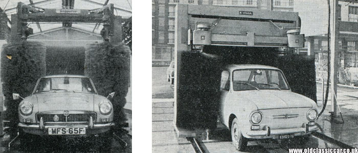 MGC GT and a Fiat are cleaned