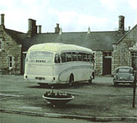 Rear view of the Burns owned coach