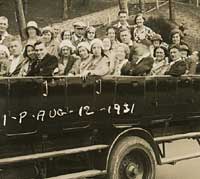 A British motor-bus with its passengers