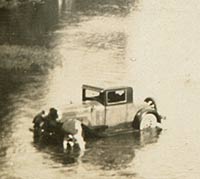 Car stuck in a US river