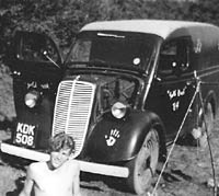 Ford 10 van used on a trip to Wales