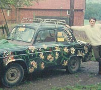 A Ford Prefect in flower-power livery