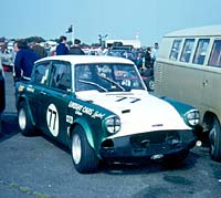 Twin-cam Ford Anglia 105E Lindsay garages
