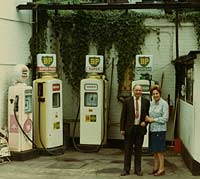 Petrol pumps at a garage