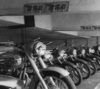 New BSA Bantam motorcycles on display