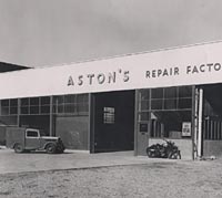 Standard 9 van outside the repair shop