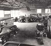 Inside the car repair shop at Spon End in Coventry