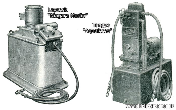 Two examples of car wash equipment