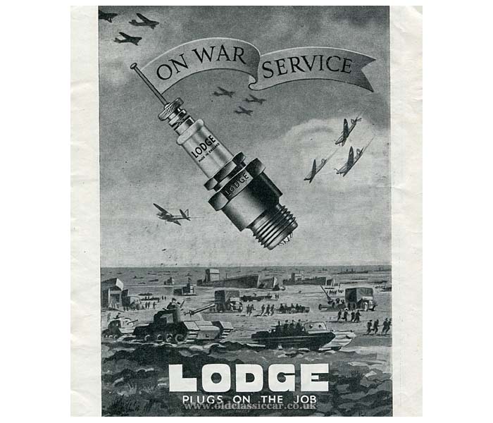 Advert for Lodge spark plugs