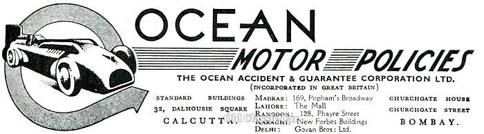 Ad for Ocean Motor Policies of Calcutta & Bombay