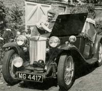 A second view of the 1935 MG being worked upon