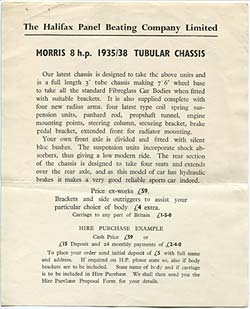 Chassis for Morris 8 running gear
