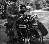 A motorcyclist with his sidecar combination