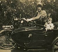 A motorcycle and sidecar registered in Manchester, 1920