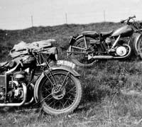 The Velocette and a James motorcycle together