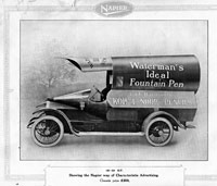 Coachbuilt advertising van in the shape of a fountain pen