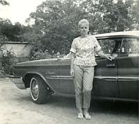 Lady with 1960 Chrysler Windsor