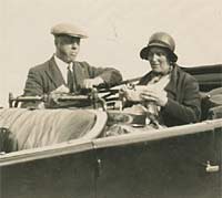 Picnic in the back of a vintage tourer