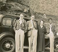 Dandy gents and their car in the 1930s