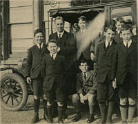 A vintage taxi, possibly Model T Ford