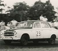 Peugeot 403 being raced in the 1950s